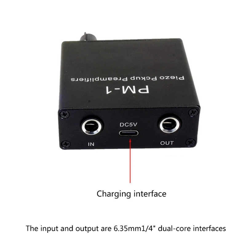 مضخم صوت بيزو بيك اب عالي المقاومة للجيتار والكمان مع بطارية قابلة لإعادة الشحن لاقط بيزو 6.35 ملم