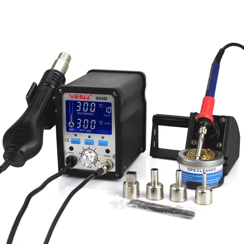 YIHUA 995D Soldering Station With Pluggable Hot Air Gun-  iron BGA Rework  Phone Repair Welding