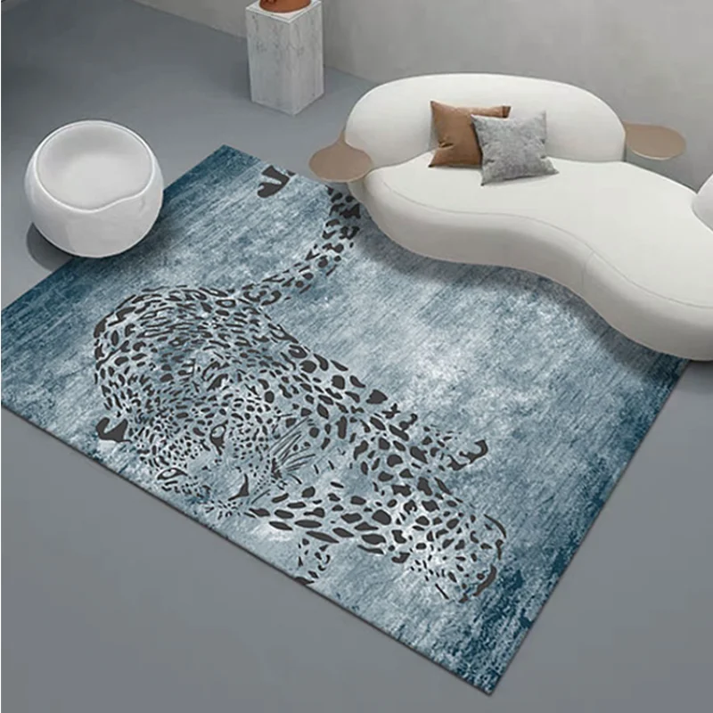 Leopard Printed Decorate Living Room Carpet Fashion Light Luxury Coffee Tables Plush Mat Large Area Bedroom Rug ковер Tapis 러그