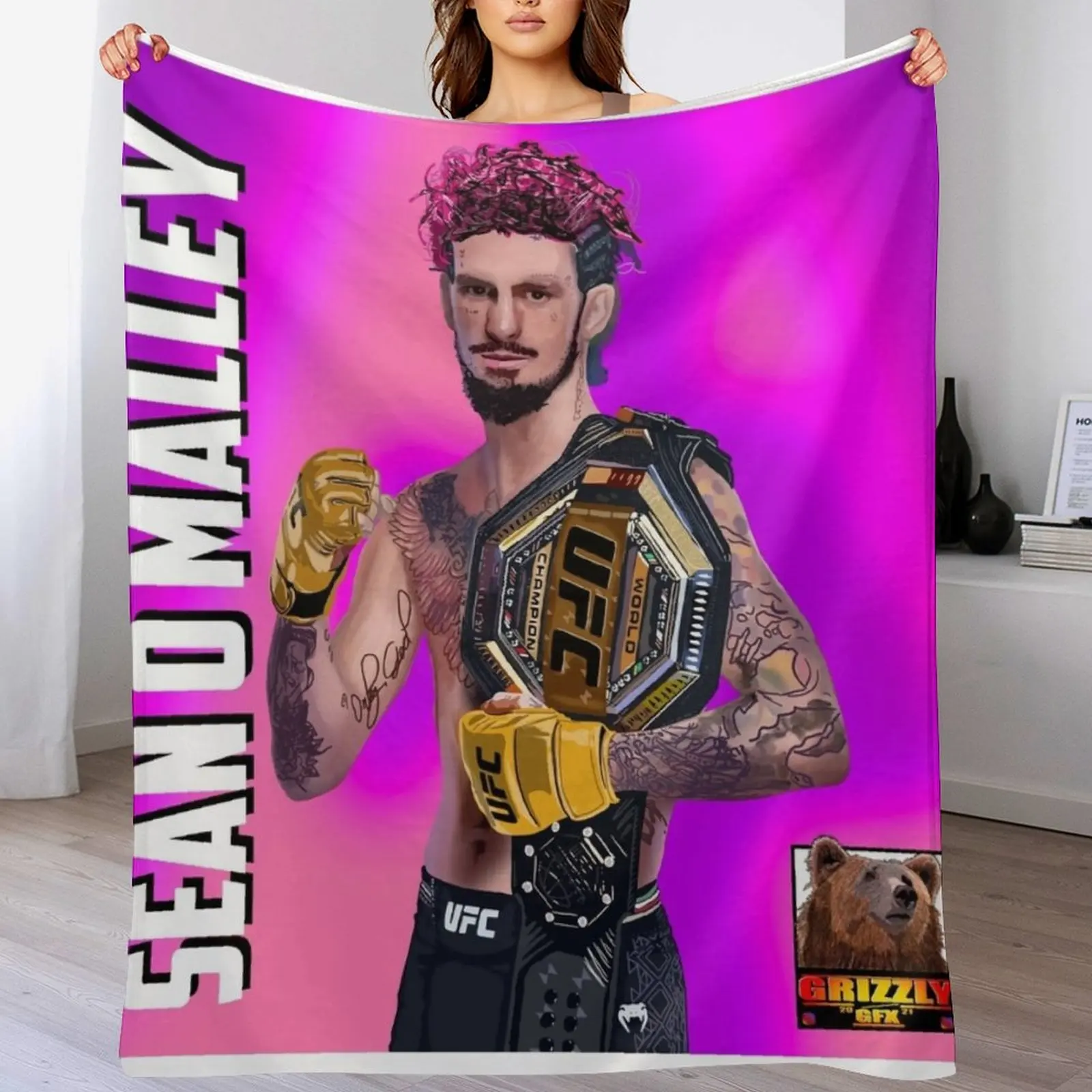 Suga Sean Oa??Malley - UFC Bantamweight Champion Artwork Throw Blanket Custom Cute Quilt Blankets