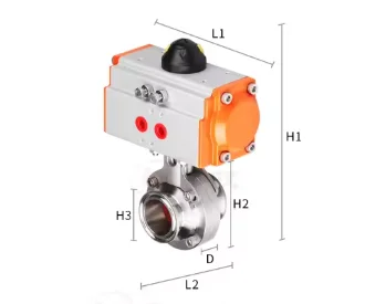 304 صمام فراشة هوائي سريع التركيب، صمام فراشة بمشبك أفقي للمستوى الصحي سريع الفتح #3