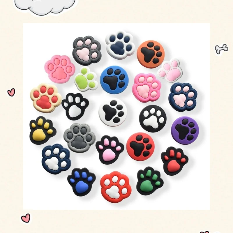 

Colorful Cat Dog Paw PVC Shoe Charms Sandals Accessories For Wristbands Shoe Buckle Decorations Kid Gift Shoe Clips Badge