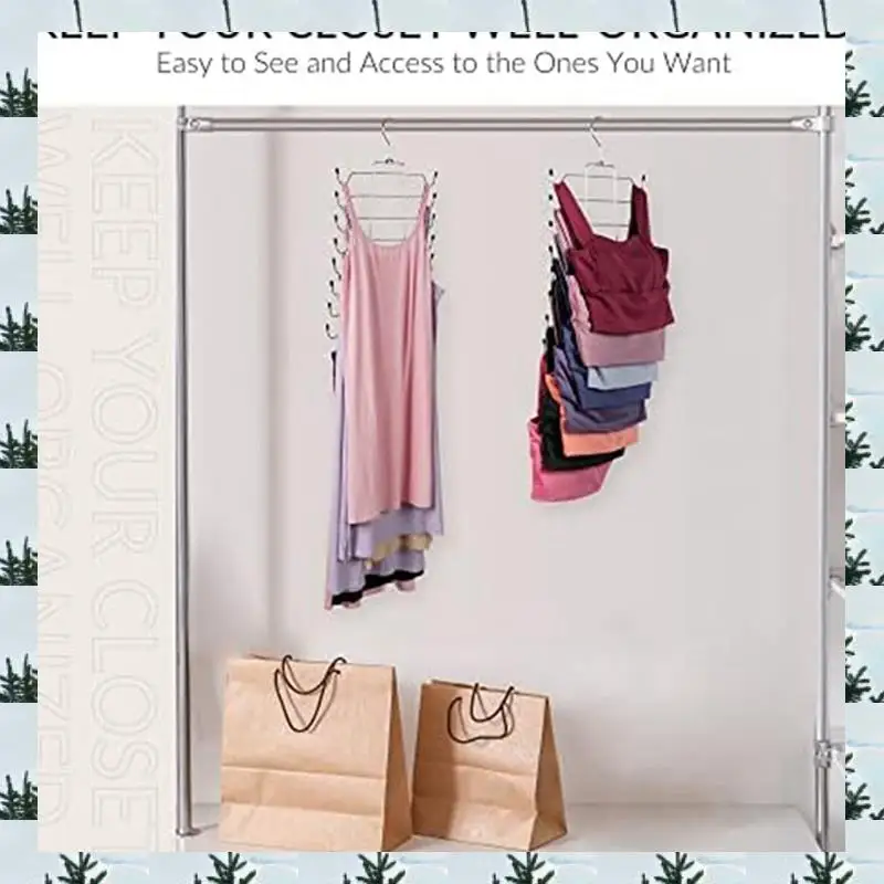 

Tank Top Hanger,Space Saving Hangers,Non-Slip Hanging Sport Holder,Closet Organizers And Storage For Camisoles Tank Tops Silver