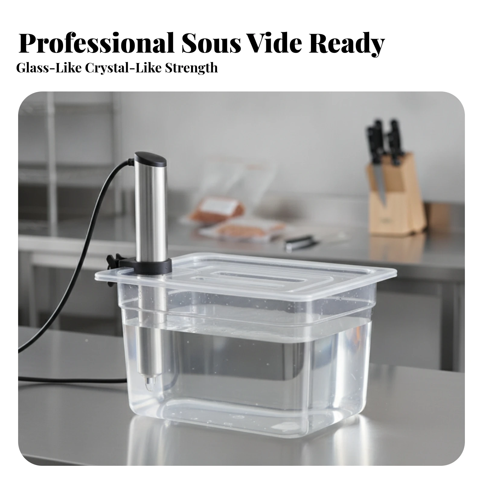 Sous Vide Container with Lid Transparent Sous Vide Container High Clarity Sturdy for Home Cooks, Slow Cooking