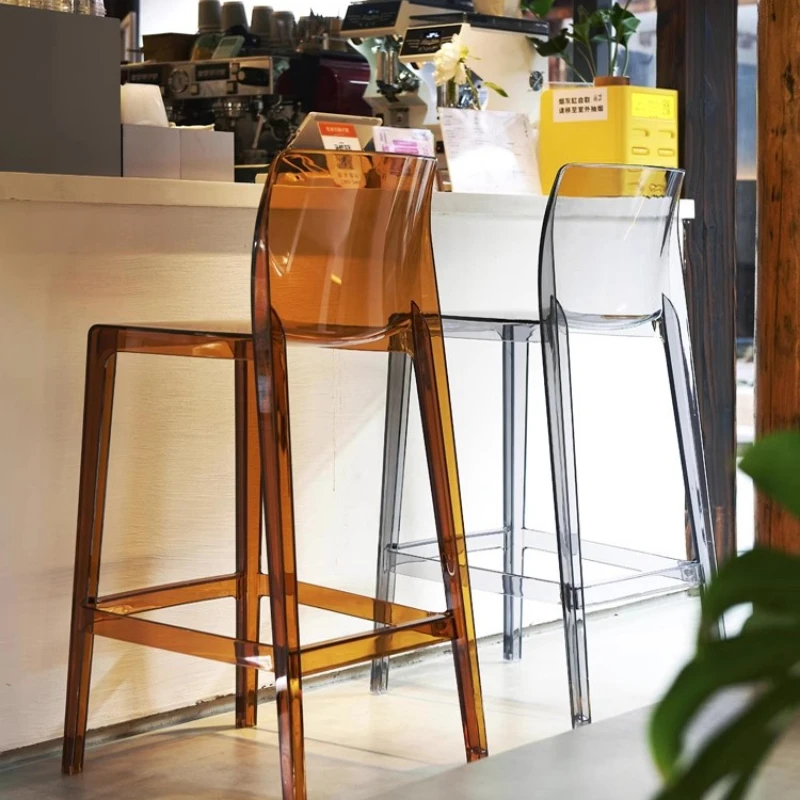 Transparent Acrylic Modern Bar Chairs Dining Reception Counter Stool Office Bar Chairs High Design Cadeira Bar Furniture MR50BC