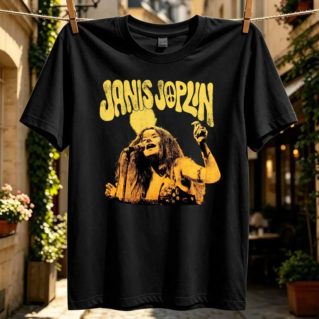 washed T Shirt Janis Joplin gift signed anniversary father day vintage Washed designer clothes Top For Everyday Wear Stylish