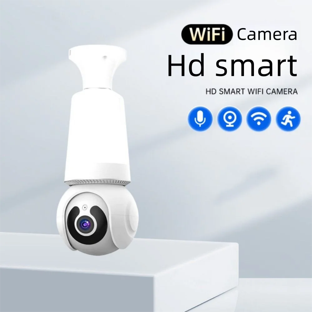 

2MP/3MP Resolution E27 Bulb Camera PTZ Smart Tracking Color Night Vision Two-Way Talk Camera Alarm System TF Card