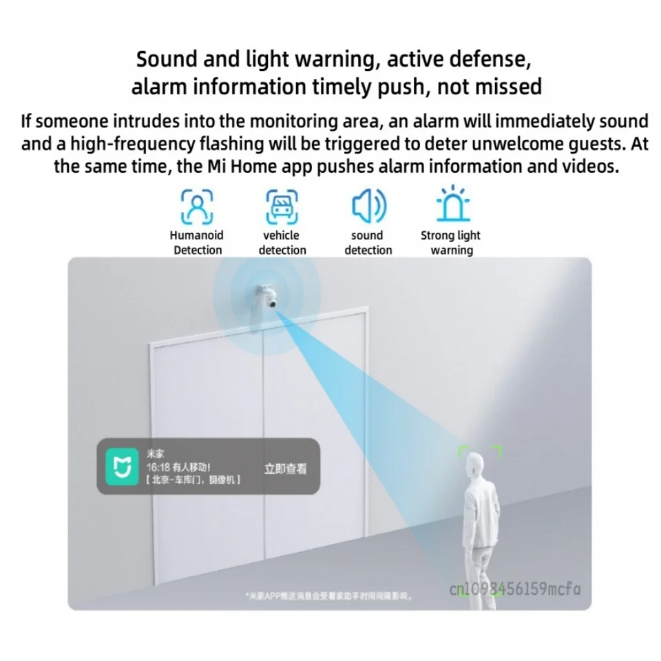 كاميرا Xiaomi الخارجية CW500 حماية أمنية WiFi 6 CCTV 3K Ultra HD دقة كاملة الألوان للرؤية الليلية IP66 المنزل الذكي