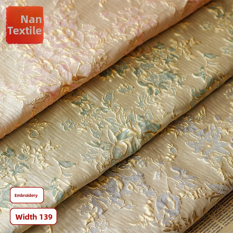 

Gold Thread Embossed Fabric Women's Dress Vintage Style Suiting Material for Bags And Dresses Polyester Fiber Sofa Cushion Co...
