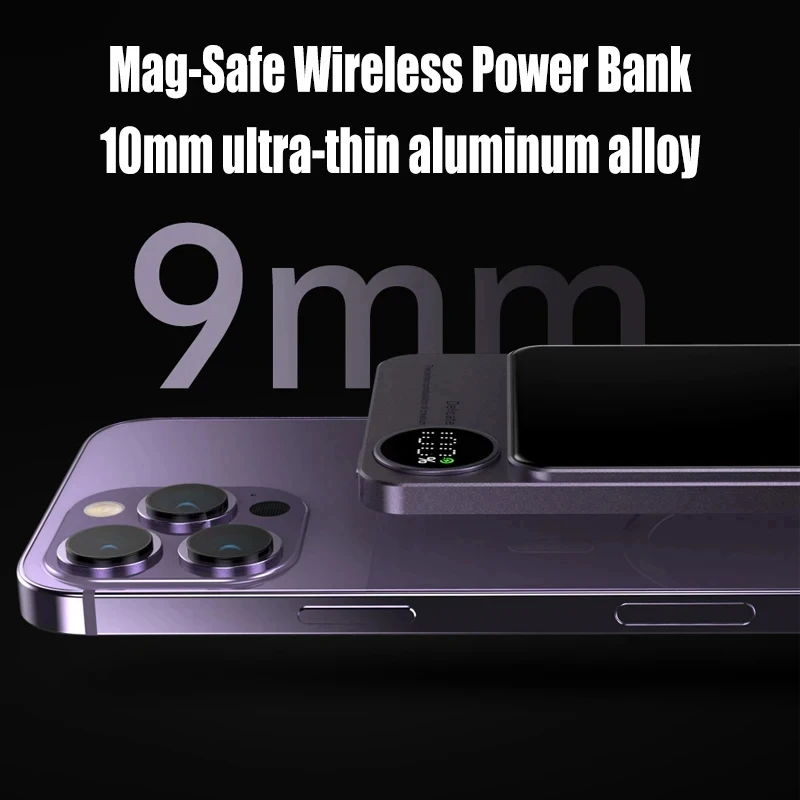 Imagem -06 - Macsafe Magnetic Power Bank 10000mah Pd20w 15w Carregador Rápido sem Fio Bateria Auxiliar Externa Magsafe Iphone 15 14 13