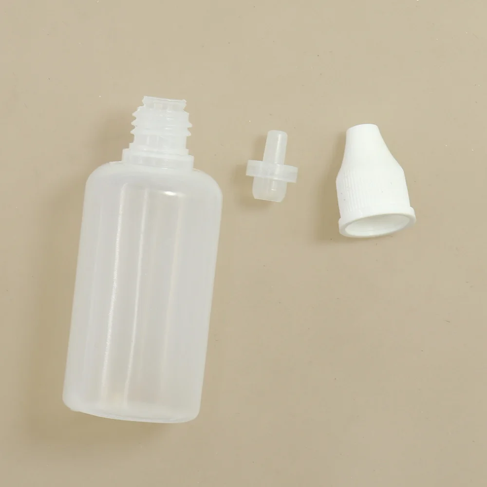 5ml/10ml/20ml/30ml/50ml/100ml/120ml Transparente Auslaufsichere Flüssigkeits-Tropfflaschen Nachfüllbare Leere Plastik-Quetschflaschen aus PE-Kunststoff – Detail 3