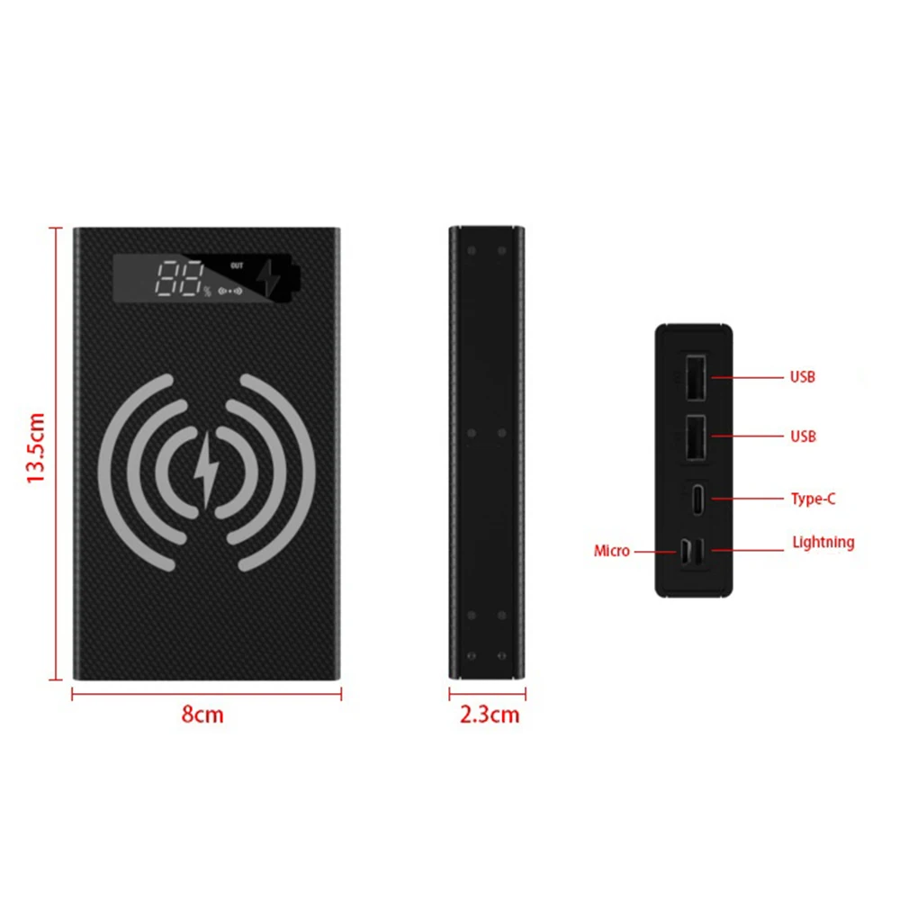 AED7-5 X 18650 Mobile Power Box Detachable 18650 Charging QC 3.0 PD DIY
