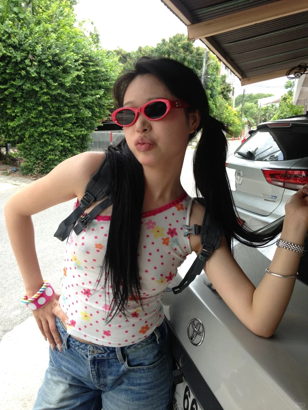 Genayooa Y2k Japońskie Tank Topy Damskie Patchworkowe Bez Rękawów z Nadrukiem Kwiatowym Bluzki z Odkrytymi Ramionami Camis Topy Nieregularne Letnie T-shirty