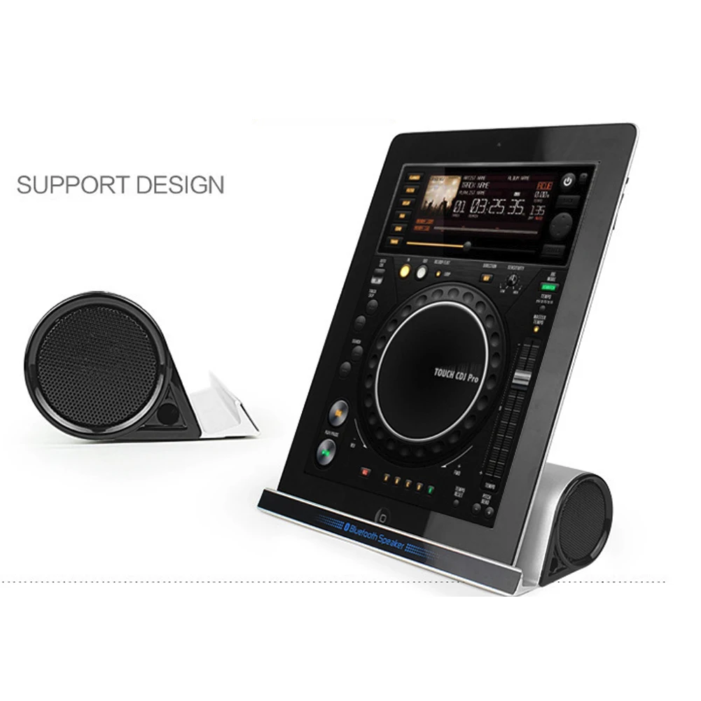 New Phone Tablet Stand Holder with Wireless Bluetooth Speaker Bass Stereo Column Hifi Soundbar Portable Audio Subwoofer for Ipad