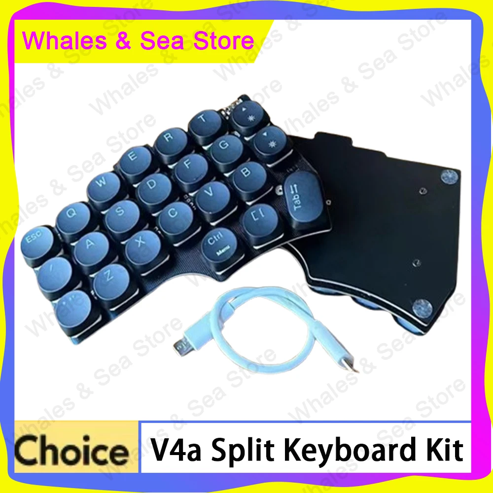 

V4a Split Keyboard Kit Wired Customized Split Keyboard RGB Low Profile Switch Support QMK PC Gamer Accessories Gifts Win Mac