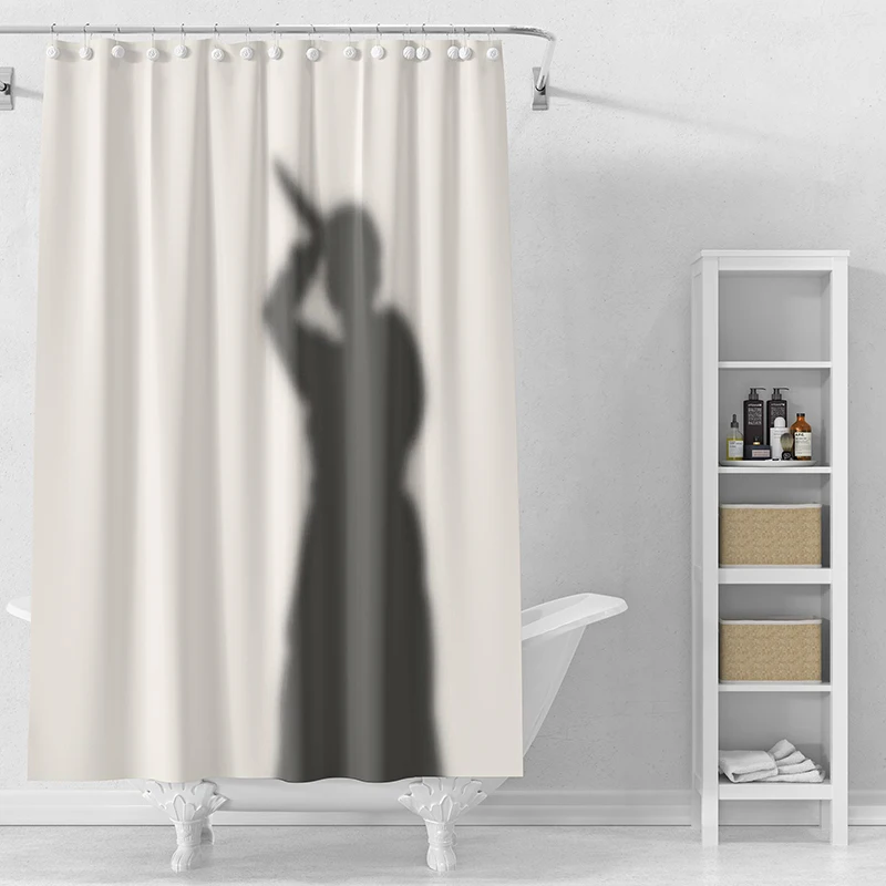 Gaslight Gatekeep Girlboss Psycho Halloween Decoration Shower Curtain Set with Grommets and Hooks for Bathroom Decor