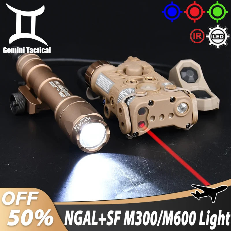 

WADSN Tactical NGAL Red/Green/Blue Indicator Surefir M300A M600C Scout Hunting Light With Airsoft AXON Dual Control Switch Rail