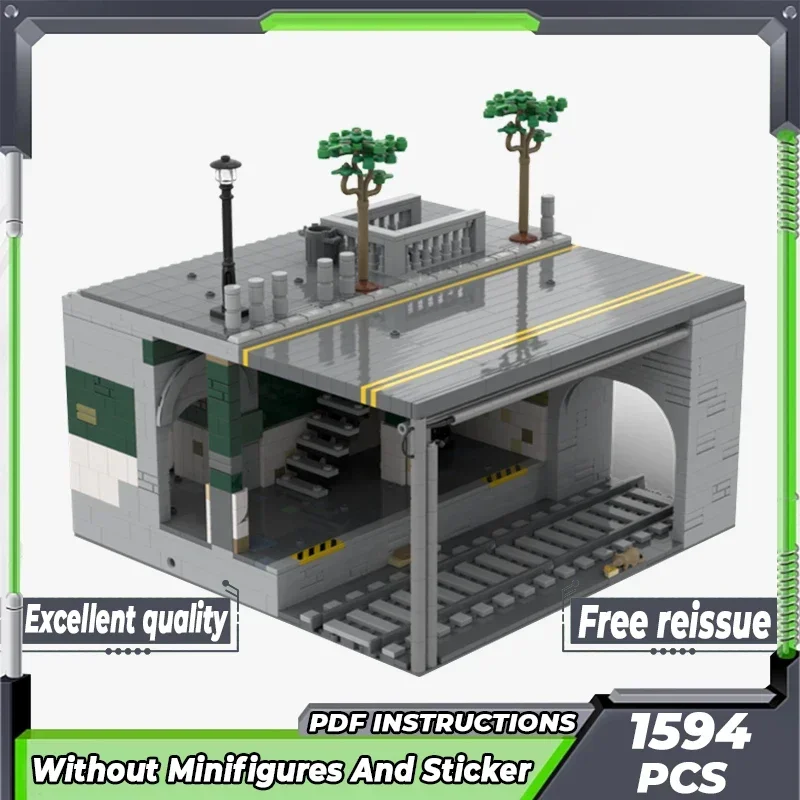 Bloques de construcción Moc modelo Street View, tecnología de estación de metro de Nueva York, bloques modulares, regalos, juguetes de Navidad, conjuntos DIY de montaje