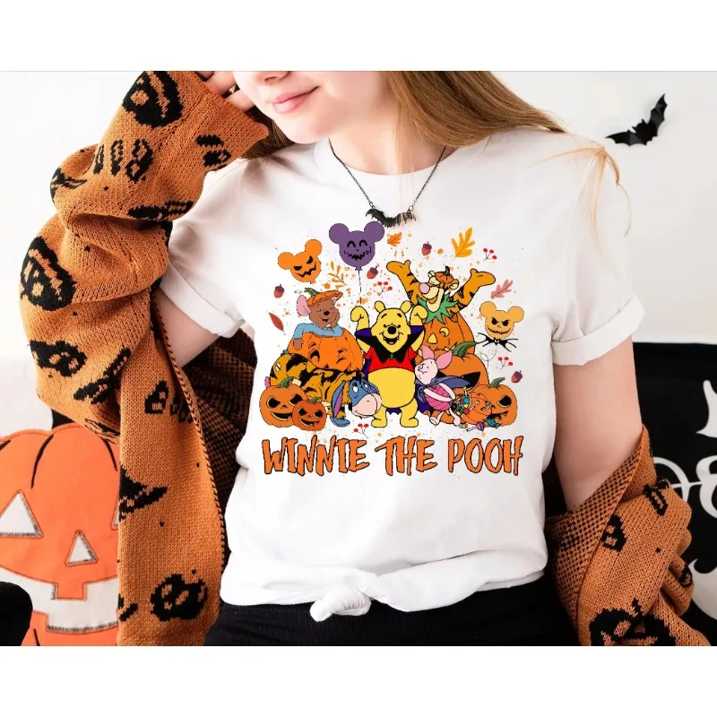 قميص خدعة أو علاج بوه ونمر للهالوين، تي شيرت لطيف للموسم المخيف، قميص غير مخيف للغاية، قميص ديزني للهالوين