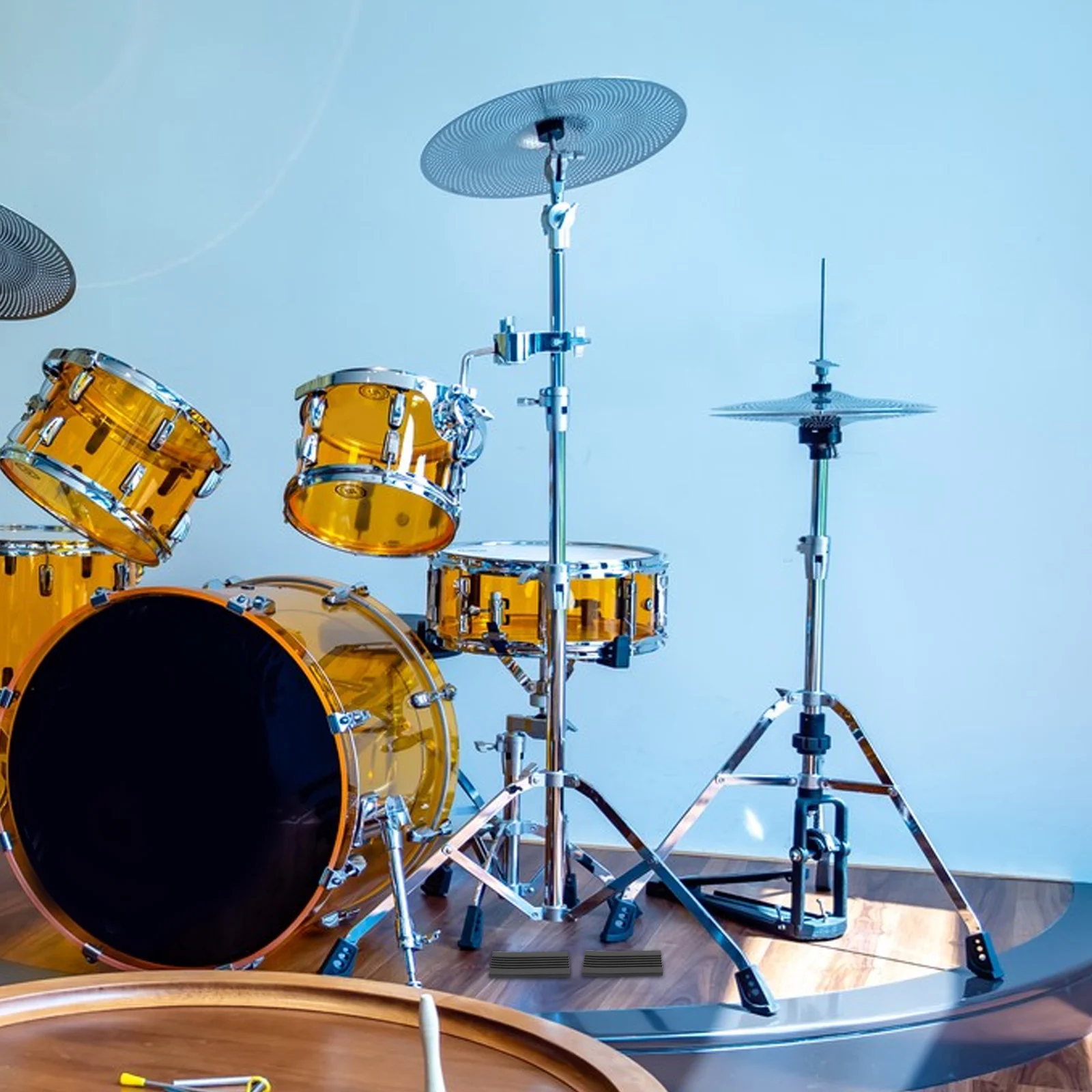 

1 Pair Bass Drum Pedal Pads Non-Slip Silicone Mat Durable Drum Stability Accessories Protector For Single Double