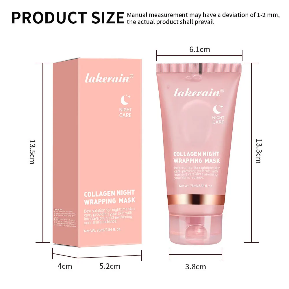 75ml Tear Collagen Night Cream Mask Facial Moisturizing Moisturizing Hydrating Improve Dry and Firming Skin Mask Skincare