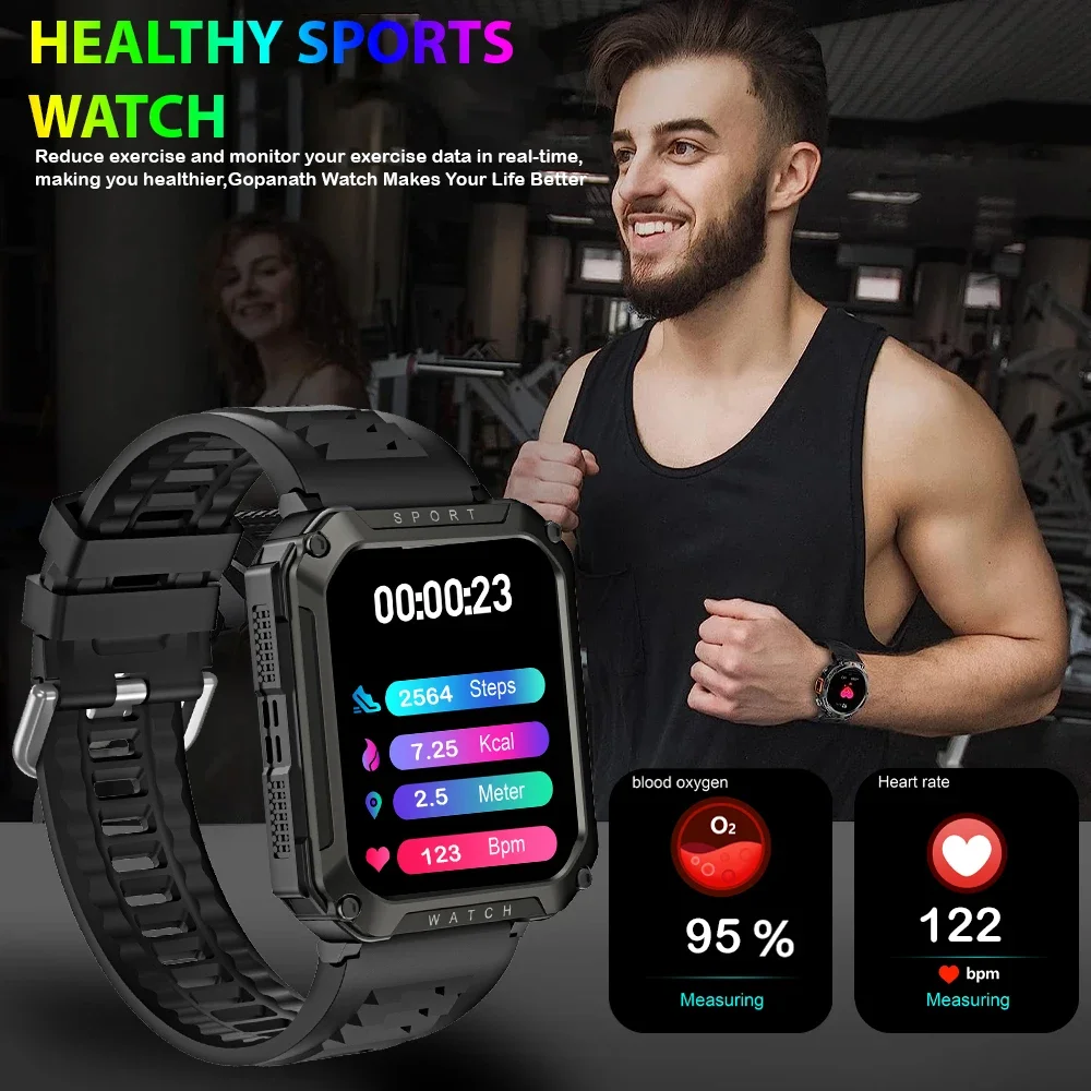 Men's Smart Watch - Bluetooth Call, 420 MAh Battery, Waterproof for Sports, Heart Rate & Blood Oxygen Monitoring