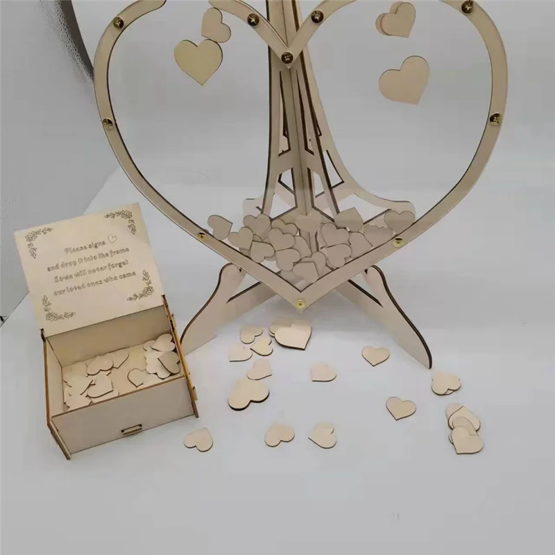 결혼식 방명록 대체 결혼식 장식 3D 새겨진 방명록 게스트 드롭 박스 환영 카드 결혼식 장식 내구성, A