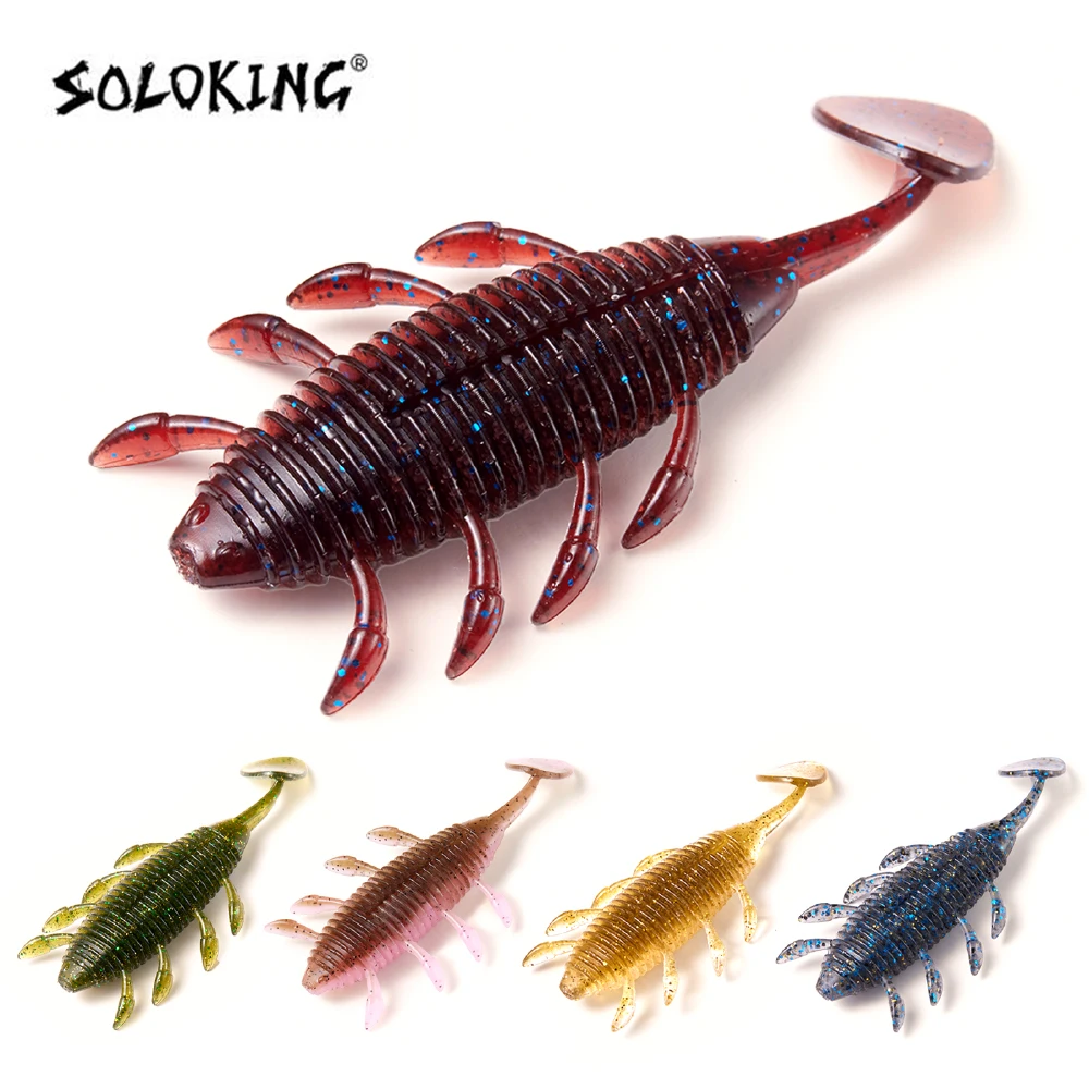 SOLOKING 6pcs/lot Soft Lure Fat Bug for Bass Fishing 8.3g 83mm Fishing Soft Bait Swimbait Fishing Lure Kit