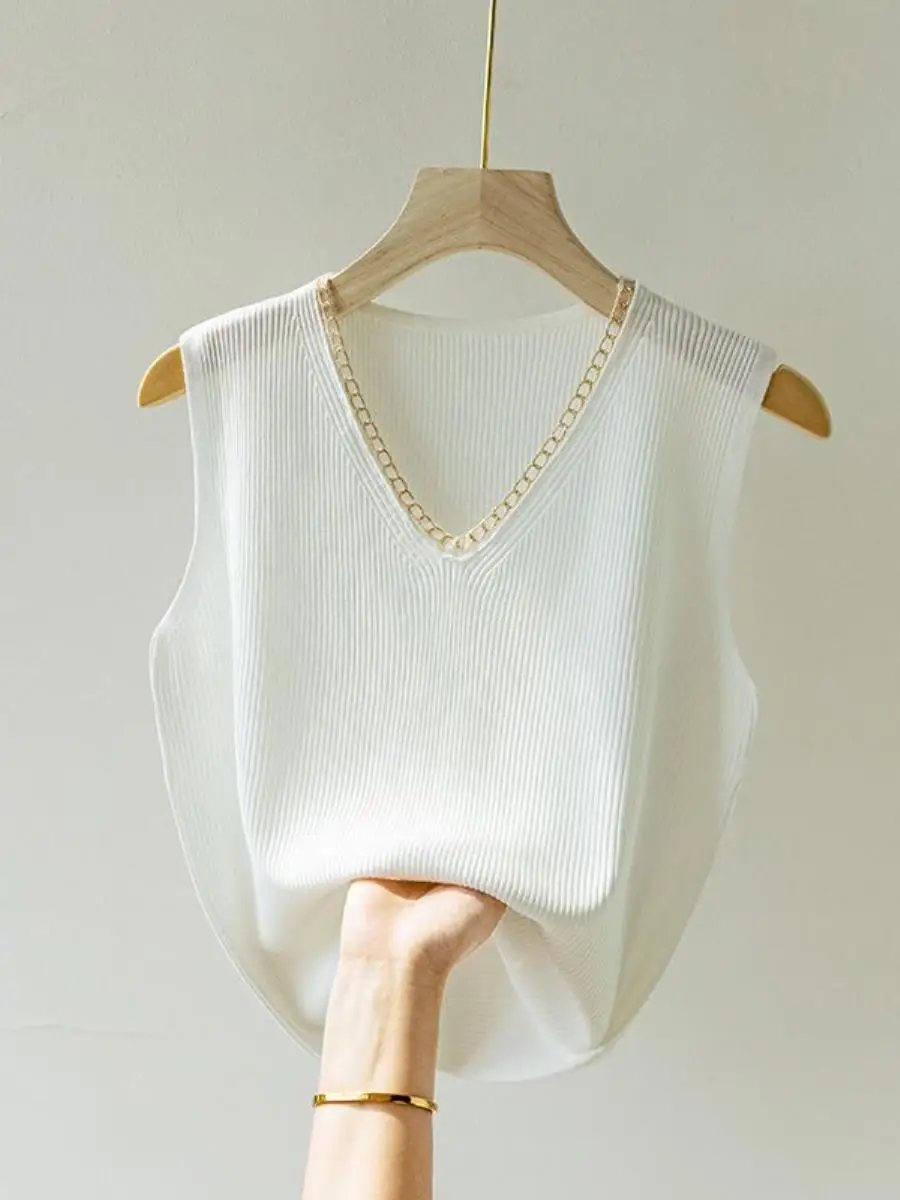 colete-feminino-elegante-de-seda-gelada-com-decote-em-v-camiseta-base-de-verao-modeladora-com-bolso-quadrado-e-alca-moderna-tamanhos-grandes-disponiveis