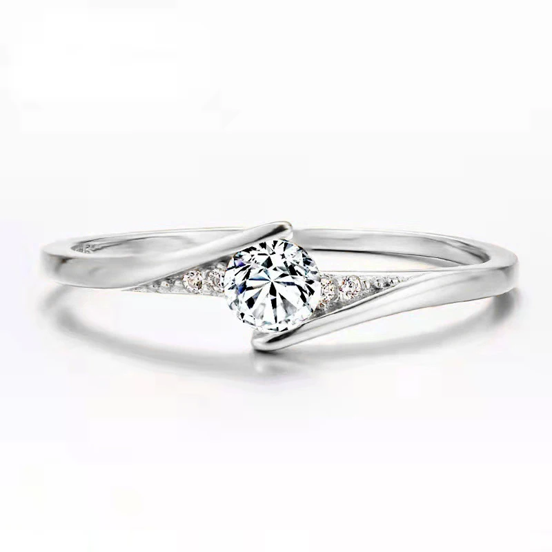 Classic Fashion Women Rings Metal Gold Color White Zircon Ring for Women Romantic Bride Girl Proposal Ring Wedding Jewelry Gift