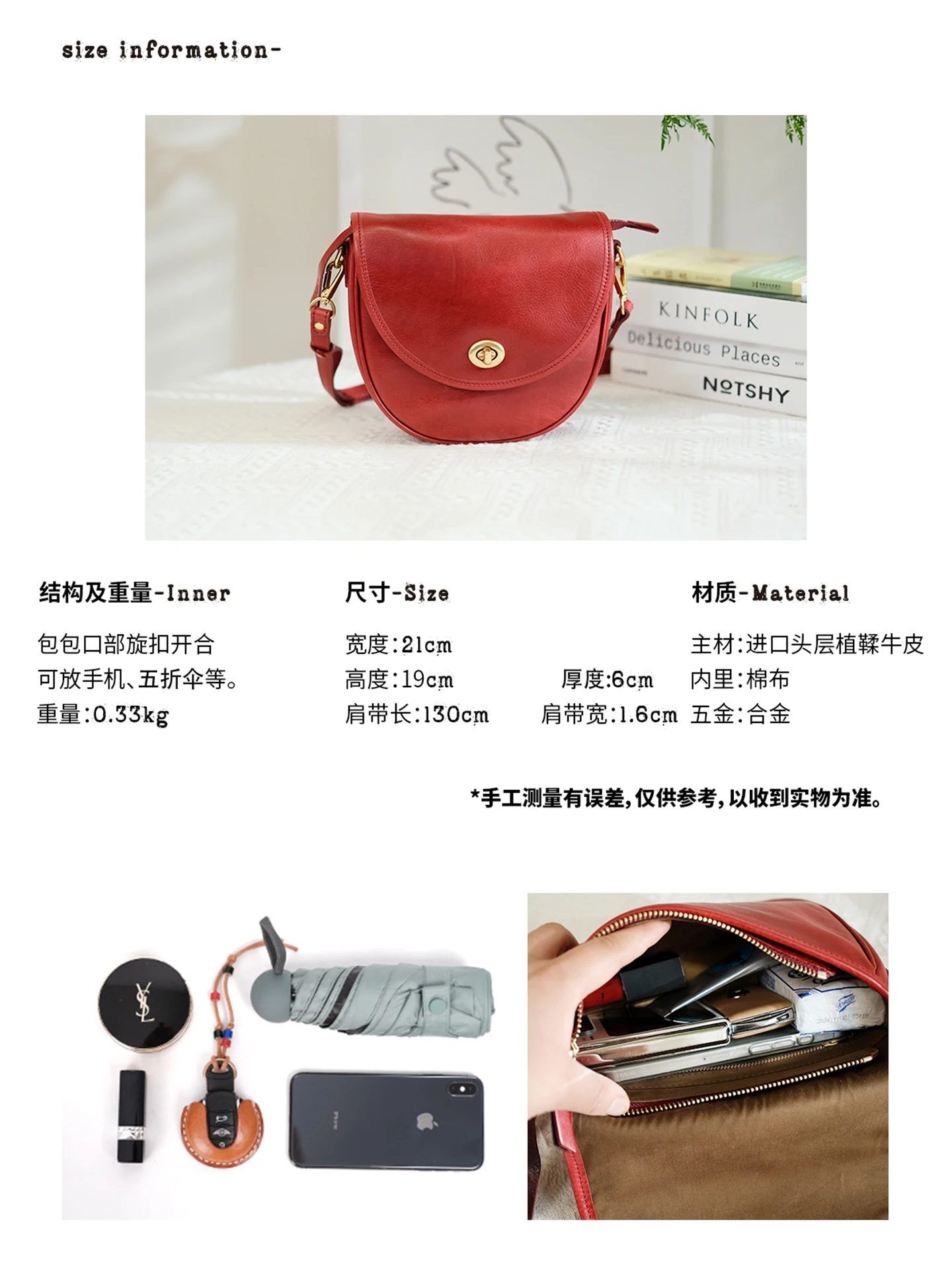 حقيبة كروس للسيدات من الجلد الطبيعي الفاخر غير الرسمي حقيبة كتف نسائية مصنوعة يدويًا من جلد البقر الحقيقي #4