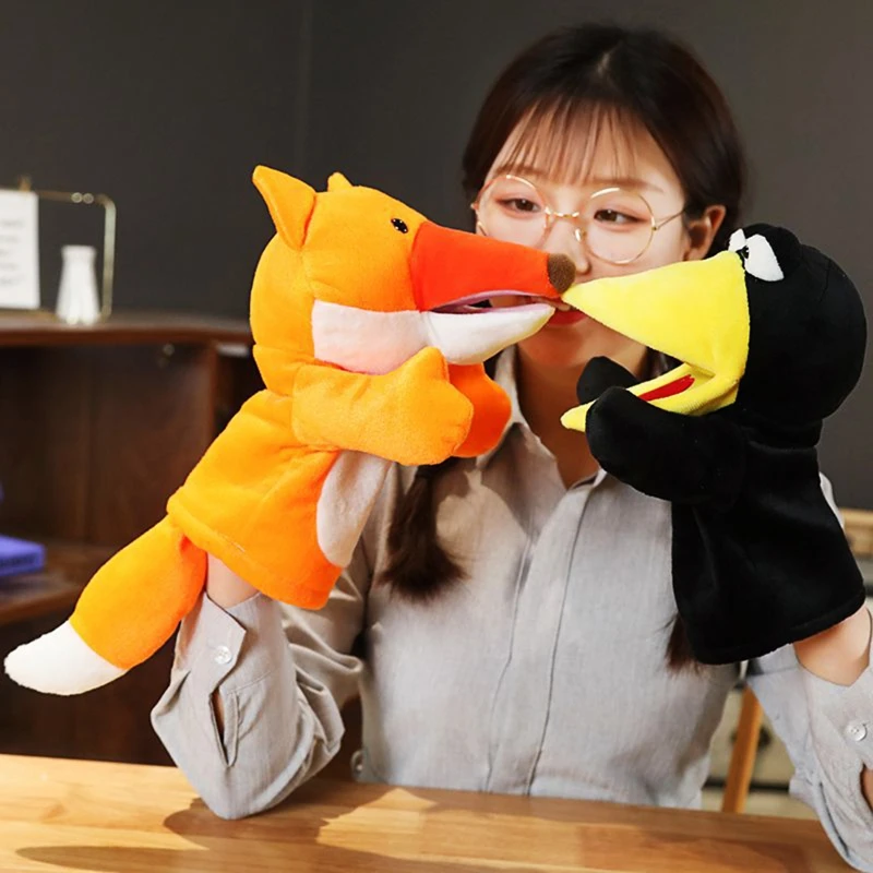 Plüsch Handpuppe Weiche Tiere Puppet Vogel Fuchs Handpuppe Für Kinder Erwachsene Pretend Spielen Puppen