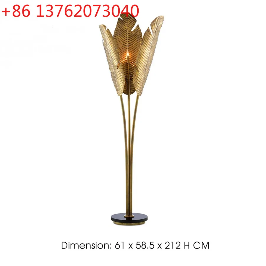 مصباح أرضي لغرفة المعيشة على شكل أوراق الموز الأمريكية الفاخرة الخفيفة