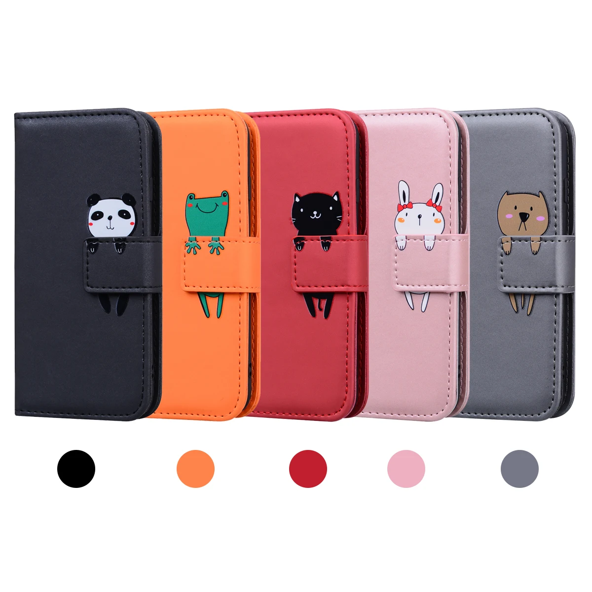 Case for Funda Samsung Galaxy S24 S23 Ultra S22 S21 S20 FE 5G S10E S9 S8 Plus S7 Cute Phone Cases Leather Wallet Flip Back Cover