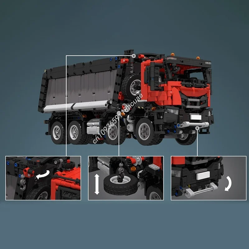 2058 pçs moc iveco t way basculante modelo técnico blocos de construção montar presente natal brinquedo criativo idéia educação tijolo crianças