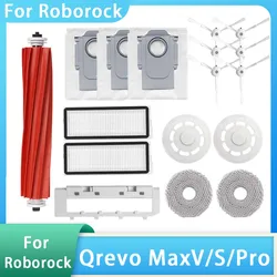 Mop Pads For Roborock Qrevo MaxV/Qrevo S/Qrevo Pro Vacuum Accessories Main Side Brush Filter Roller Brush Cover Dust Bags Parts