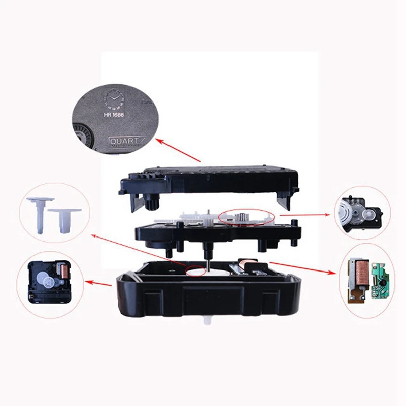 High Torque Long Shaft Quartz Clock Movement Mechanism Kit,Wall Hookws Pasters,DIY Repair Tools Parts Replacement
