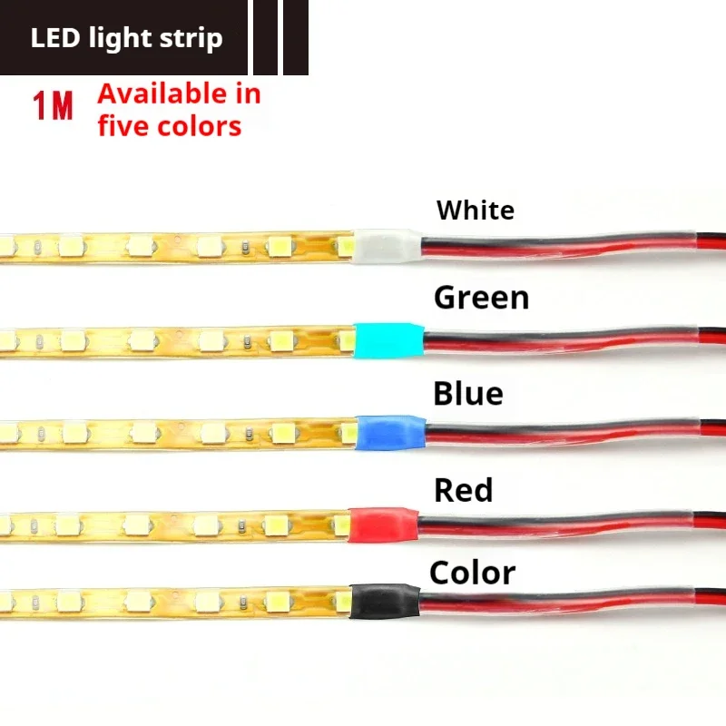 1M 3v 1.5mm Led Strip Thin 1.5mm Width White Red Blue Green Yellow Model Airplane Sand Table Led Emitting Decoration Tape