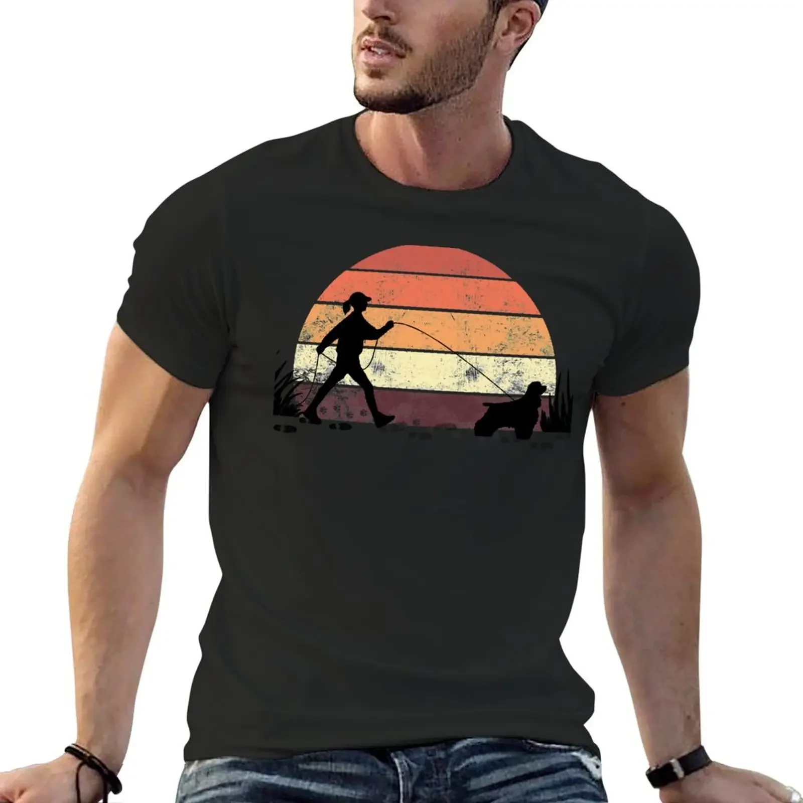 Tracking Dog Female (American Cocker Spaniel) T-Shirt graphic tee shirt plus size tops plus sizes plus size men clothing