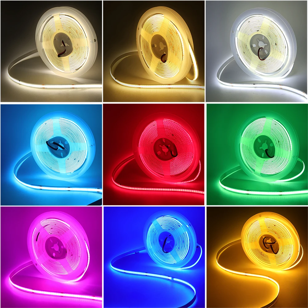 DC 5V USB COB LED Strip Red Ice Blue Green Pink Yellow Warm White Light 320LEDs/m Flexible Tape TV Backlights Home Decor 0.5m-5m