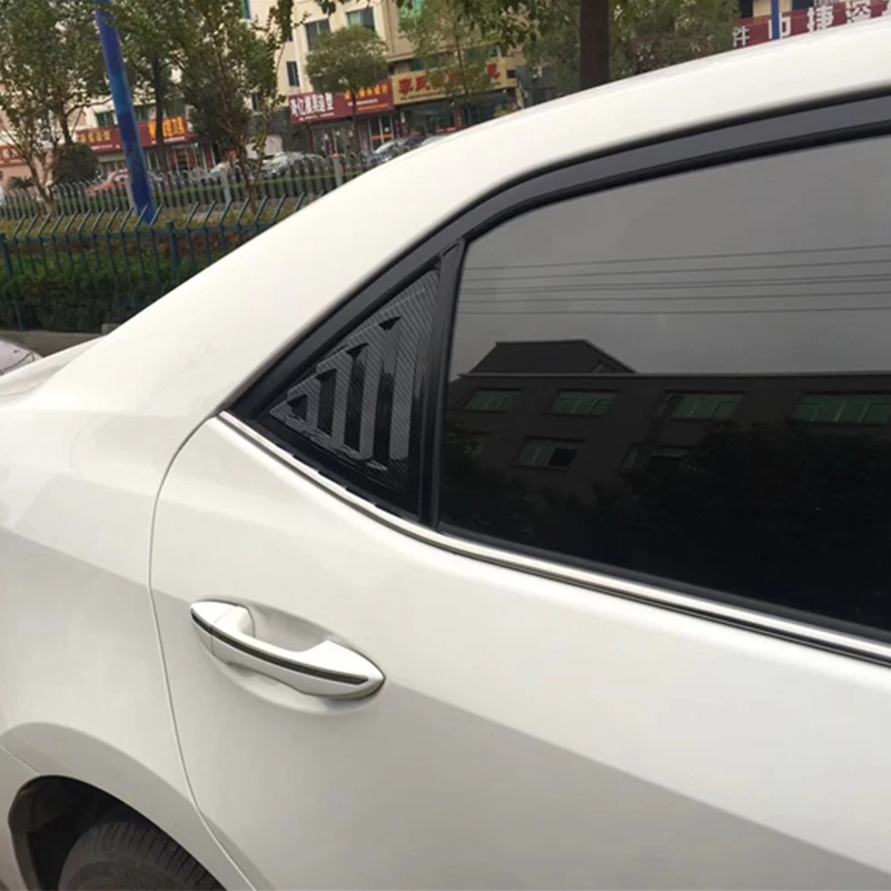 

For Toyota Corolla Sedan 2014~2017 Rear Window Blind Shades Louver Glass Sill Molding Cover Sticker Trim Parts Car Accessories