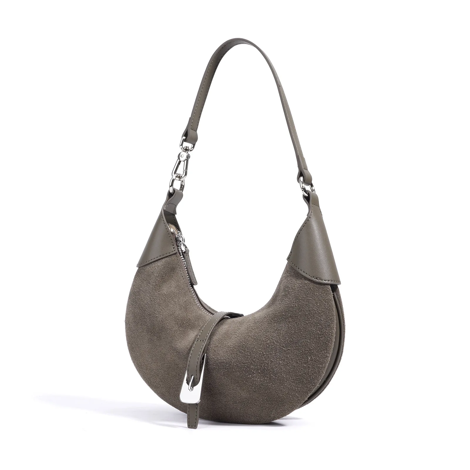 

Suede underarm dumpling bag 2025 new genuine leather niche design vintage saddle one-shoulder crossbody bag fashion lady handbag