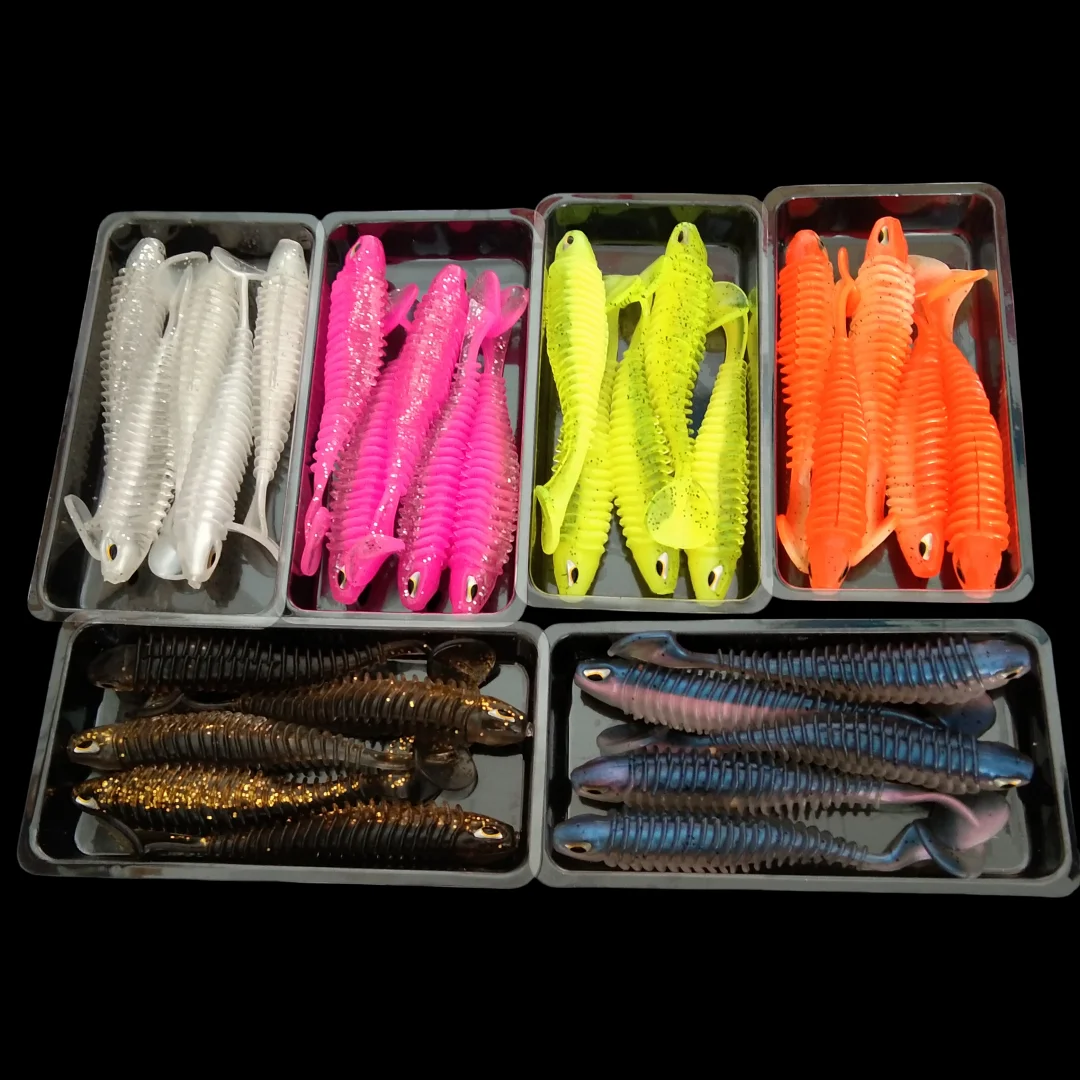 

Mukun 30 шт. 7,5 см 4,6 г весло хвост рыболовные мягкие приманки 3D глаза Т-образный хвост искусственная приманка пластиковые приманки для ловли щуки