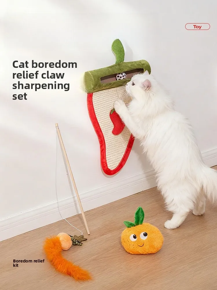 

Petstar Toy Set Interactive Scratch Board Playful Teaser Sti for Kittens Boredom Breaker Red een Vegetable Farm T...