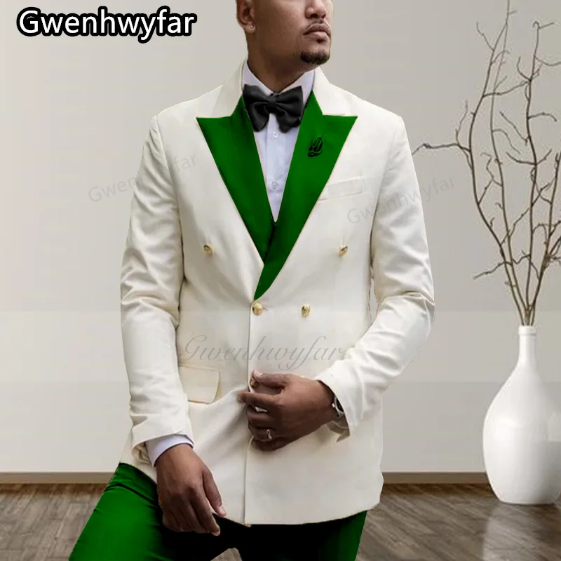 

Gwenhwyfar, осень 2022, новый мужской костюм по индивидуальному заказу, двубортный повседневный деловой костюм с золотыми пуговицами и лацканами, 2 предмета