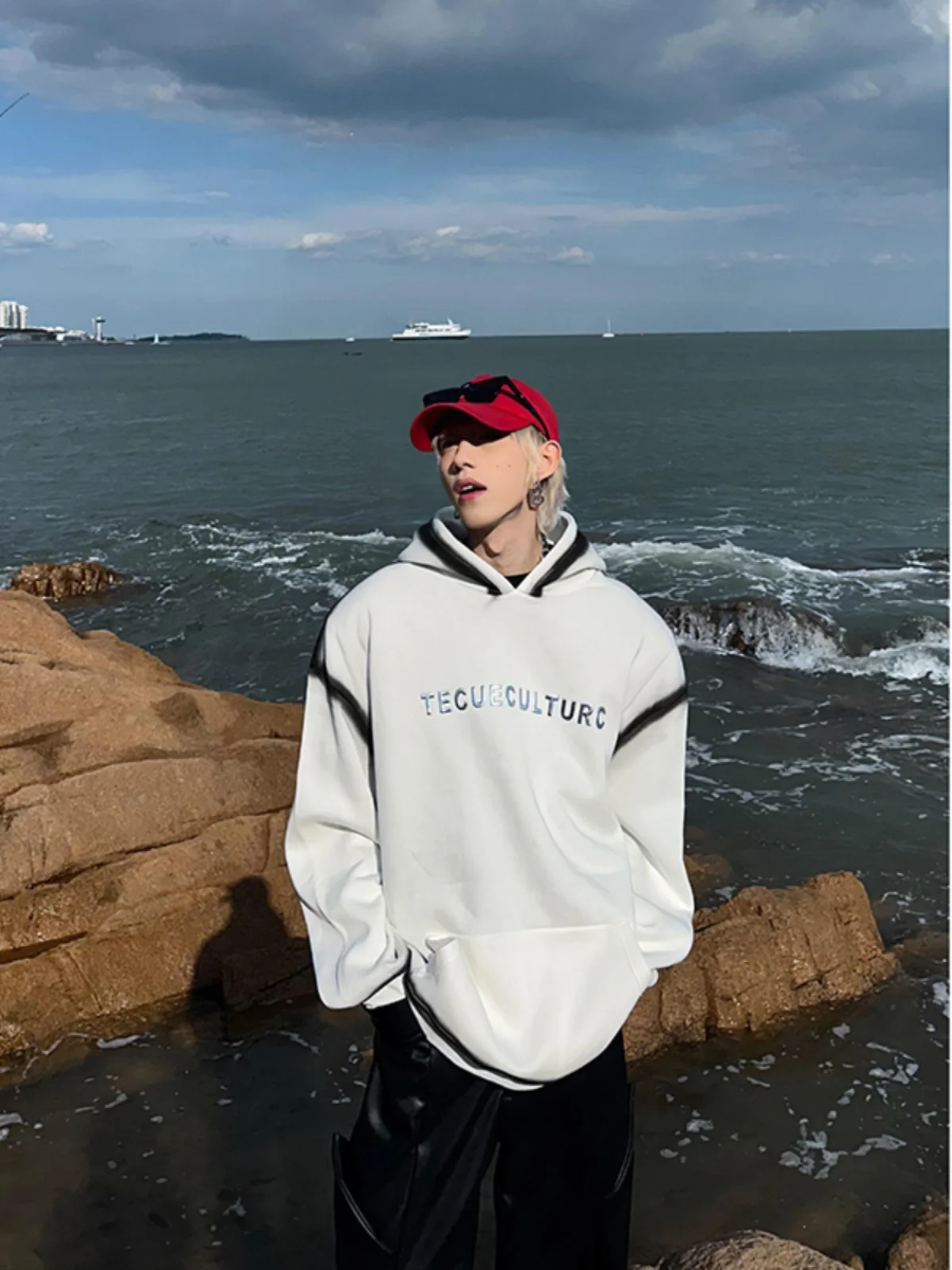 

Мужская толстовка Cleanfit Trendy: Простая, стильная, осенняя, в американском уличном стиле, с большим капюшоном, из полиэстера
