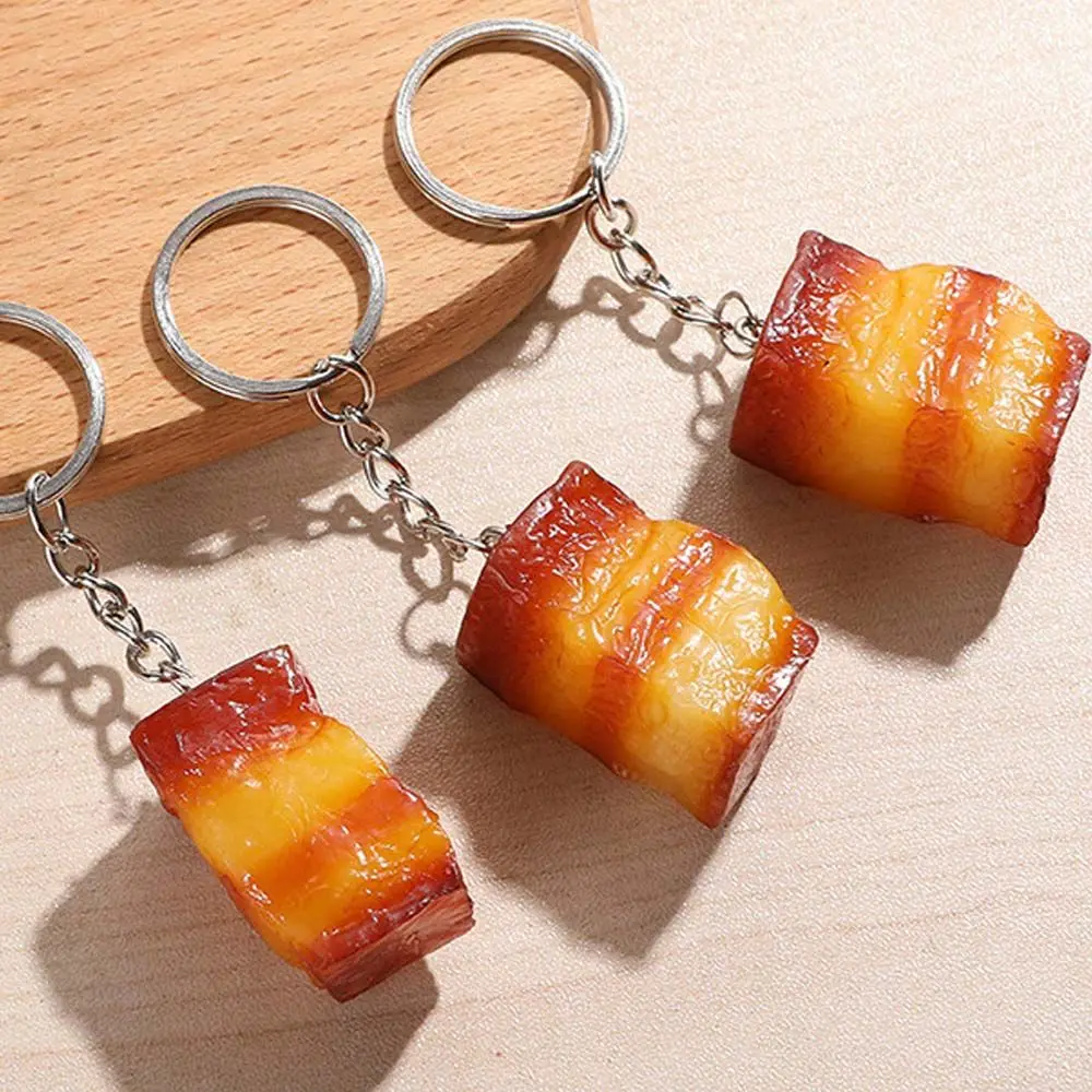 Chicken Wings Drumstick Roast Chicken Pork Belly Fast Food Key Ring Simulation Food Keychains Fashion Jewelry Bag Pendant