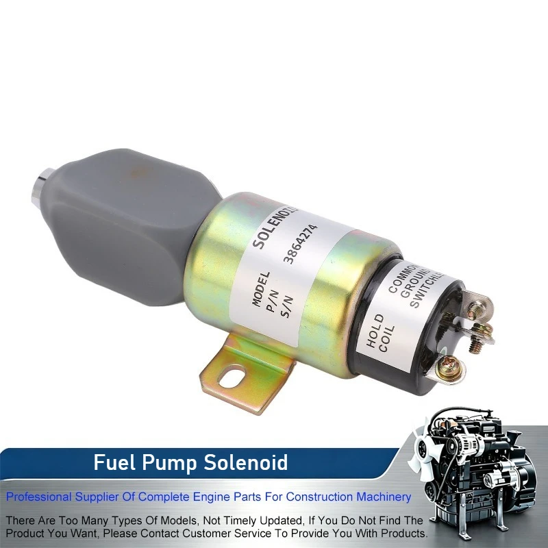 3864274 12V 24V Fuel Pump Solenoid For Cummins Engine For Hyundai Excavator R140LC-7 R140LC-9S R140W-7 R140W-9S R200W-7 R210LC-7