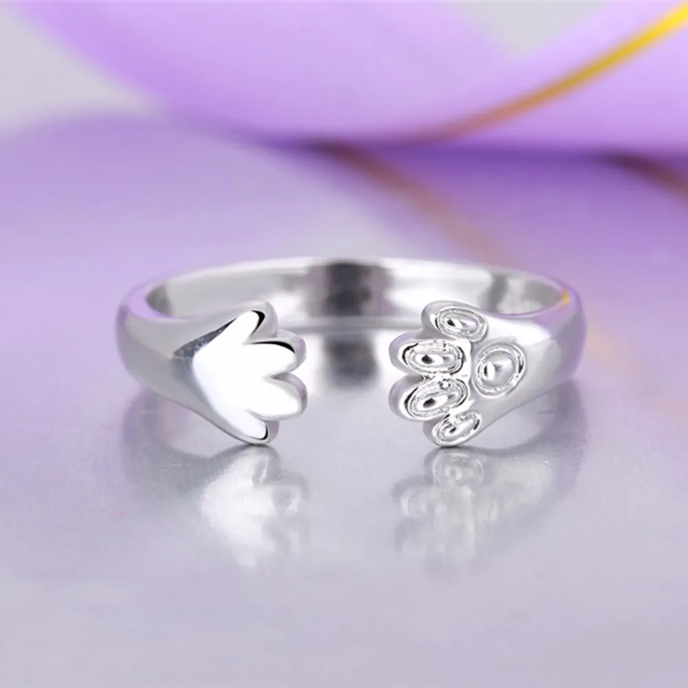 1/2/4Pcs Cute Cat Rings for Women Girls Adjustable Cat Paw Animal Finger Ring Couple Cartoon Little Cat Kitten  Gift Jewelry