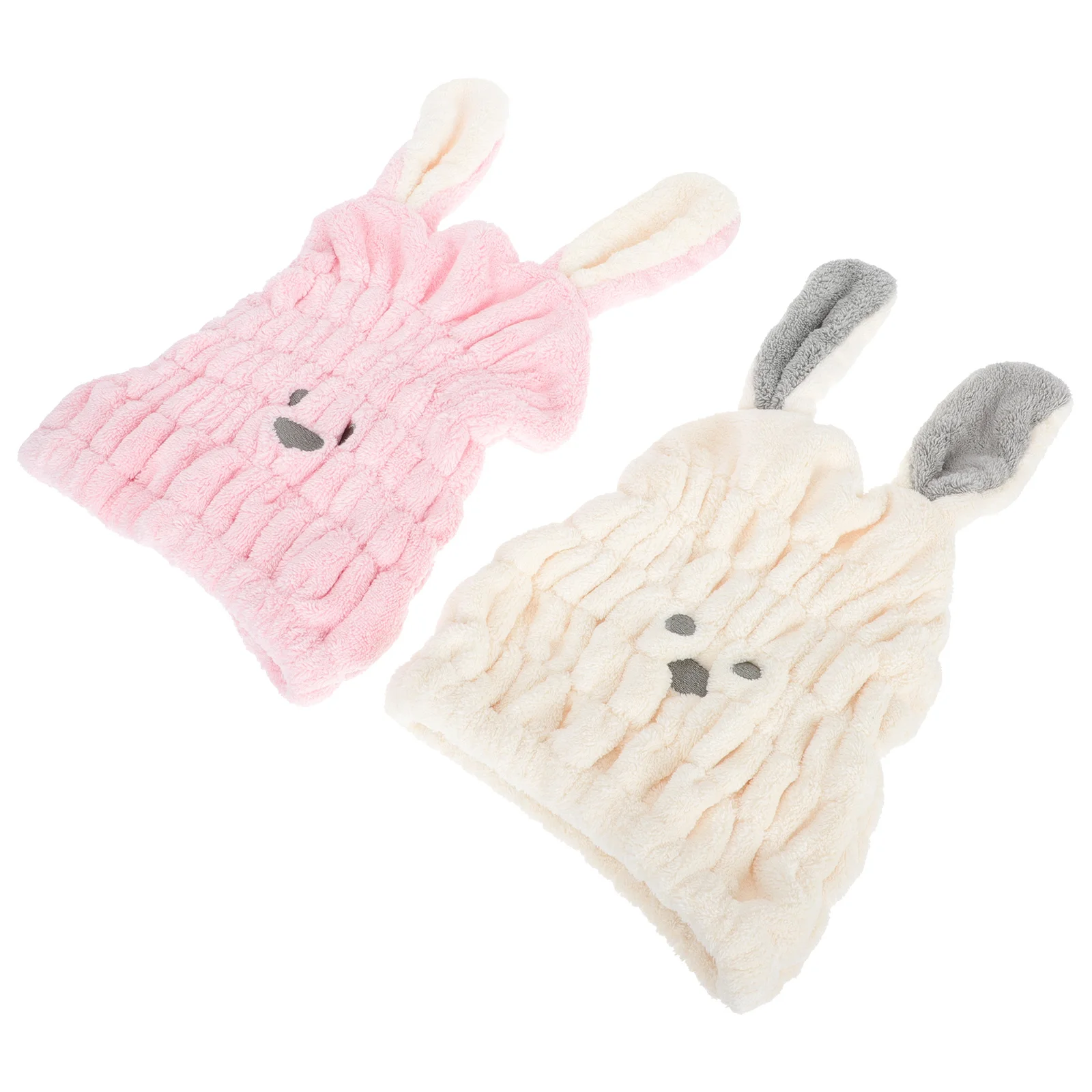 2 قطعة أرنب لطيف تجفيف الشعر قبعات ماصة سريعة الجافة مناشف الشعر خفيفة الوزن الاستحمام دش القبعات قبعات تجفيف الشعر #4